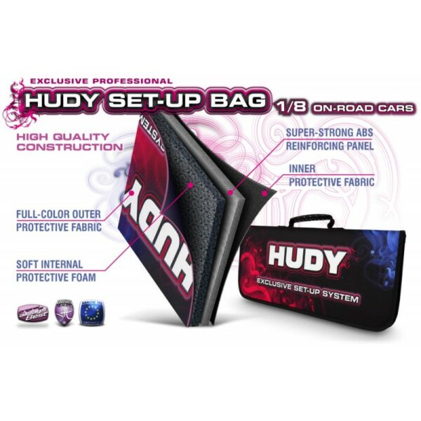 #108056 HUDY SET-UP COMPLETO+BORSA PER IL TRASPORTO 1/8 ON-ROAD CAR