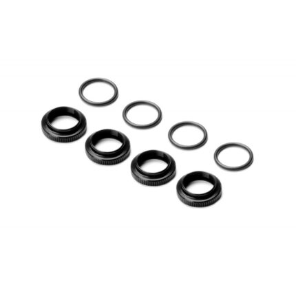 308040-K Shock Adj. Nut Alu + O-Ring - Black (4)