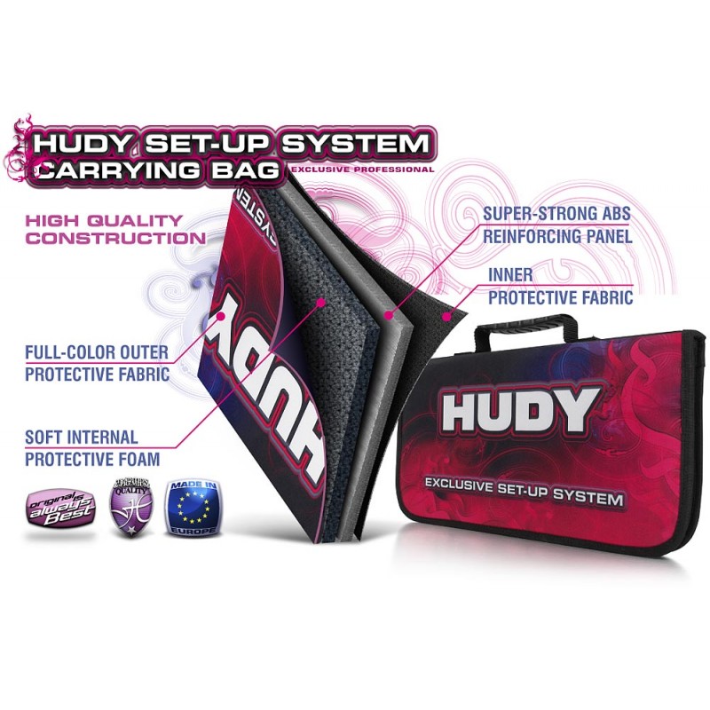 #108256 HUDY SET-UP COMPLETO+BORSA PER IL TRASPORTO 1/10 ON-ROAD CAR