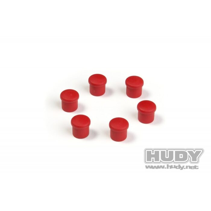 #195054-R HUDY SET TAPPI IN PLASTICA 14MM PER UTENSILI RED