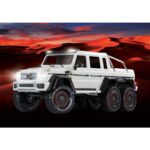 TXX88096-4-WHT MERCEDES-BENZ G 63 AMG 6X6 TRAIL TRUCK CON ILLUMINAZIONE A LED-BIANCO