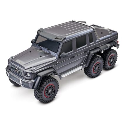 TXX88096-4-SLVR MERCEDES-BENZ G 63 AMG 6X6 TRAIL TRUCK CON ILLUMINAZIONE A LED-ARGENTO