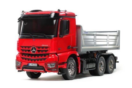 TA56361 TAMIYA MERCEDES AROCS 3348 TIPPER VERNICIATO RED/SILVER