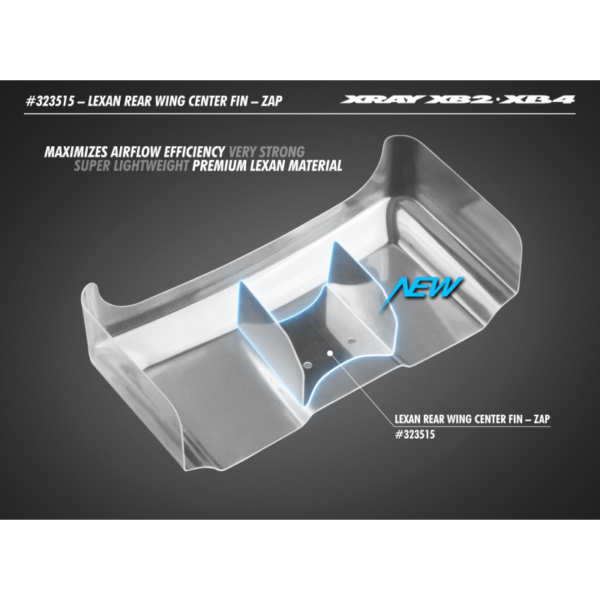 #323515 XRAY SPOILER POSTERIORE CENTRALE IN LEXAN 1.0MM