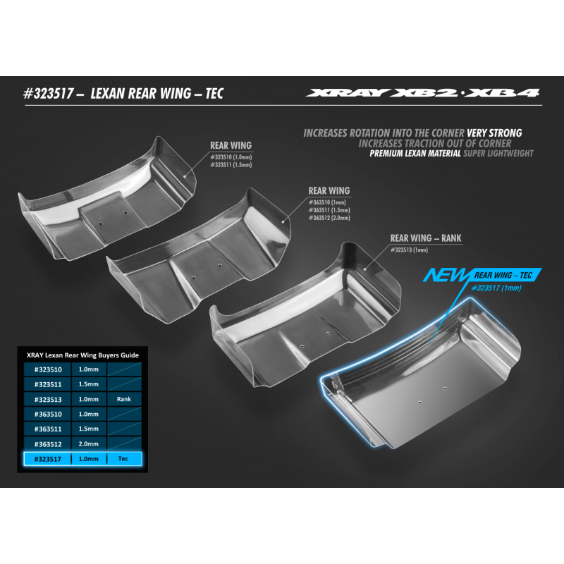 #323513 XRAY SPOILER POSTERIORE IN LEXAN 1MM