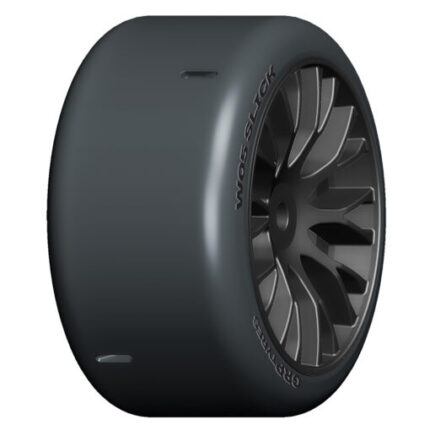 GRP COPPIA GOMMA 1:5 SLICK MONTATA SU CERCHIO NERO